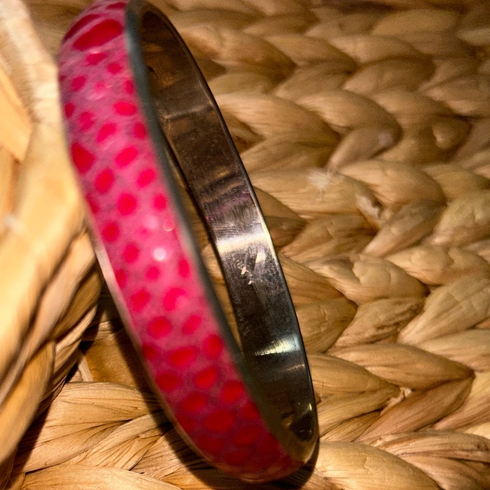 Chic Pink and Silver Bangle Bracelet